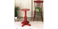 Table rouge octo en bois antiqué